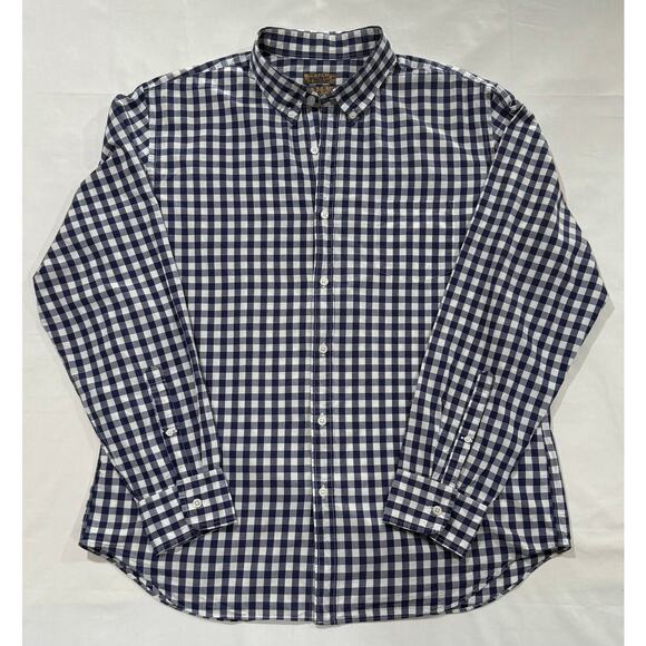 Blue Pronto Uomo Men's Button Down Shirt Navy & White Check Size XL(06) - Picture 1 of 9